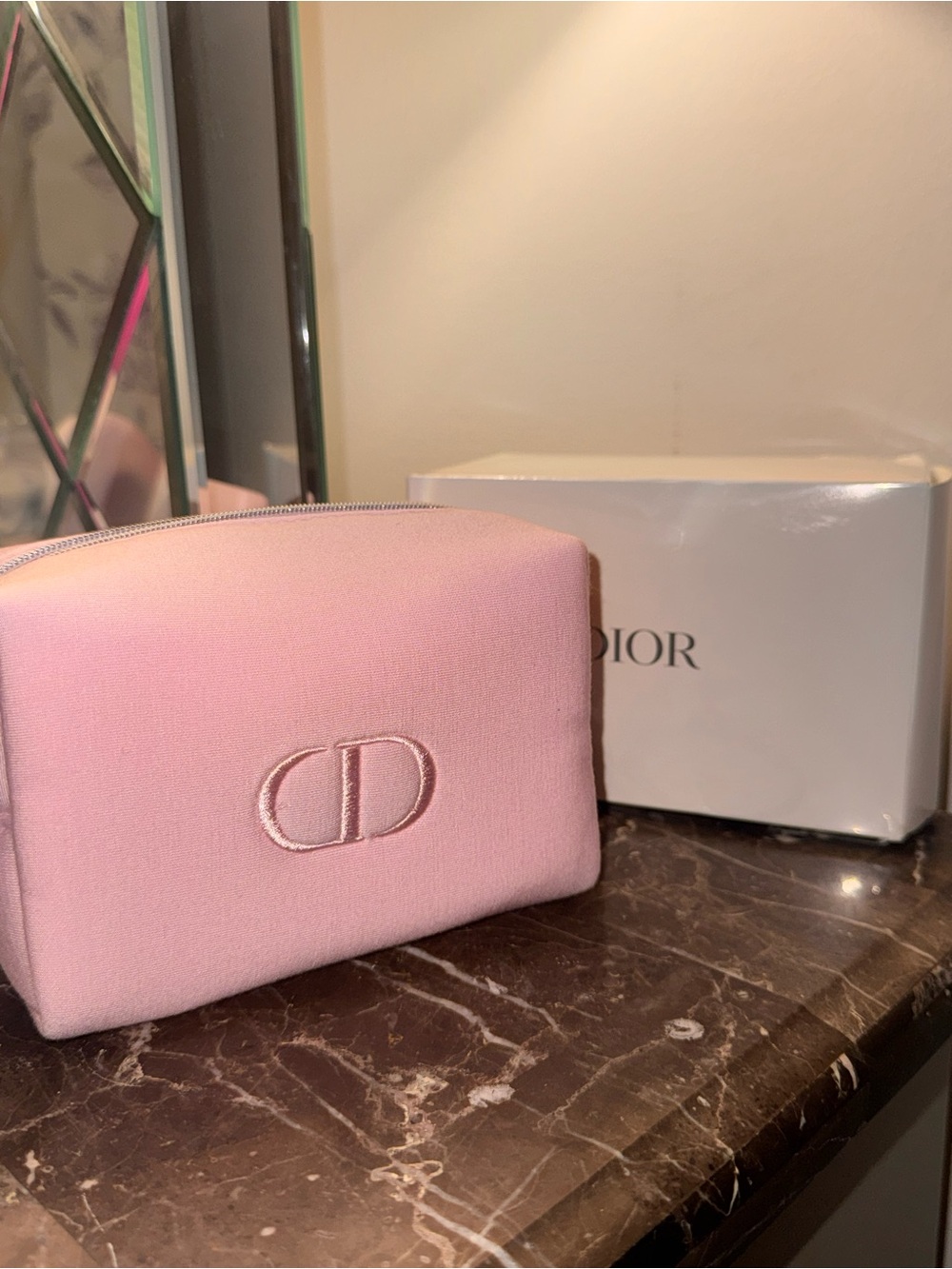 Dior Pink CD Monogram Cosmetic Case - Picture 1 of 6